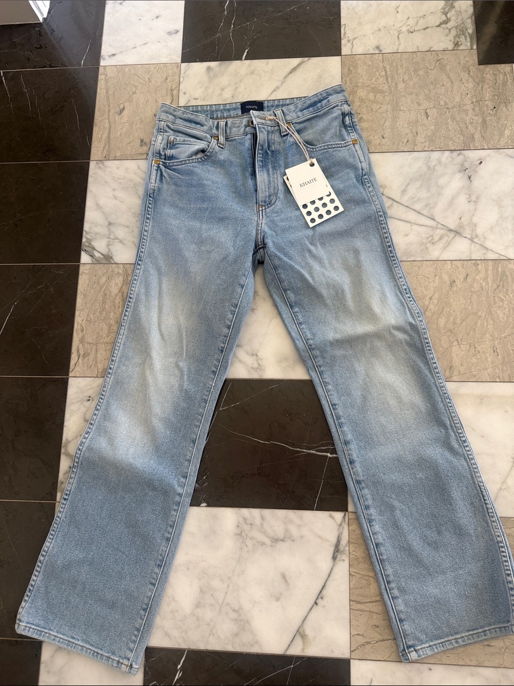 KHAITE Light Blue Straight-Leg Denim Jeans